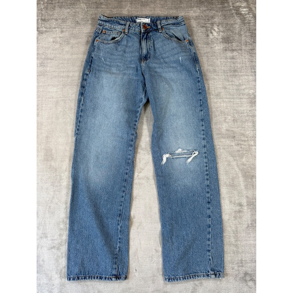 Garage Jeans Womens 25 Blue Slouchy Distressed High Rise Straight Leg 90s Style
